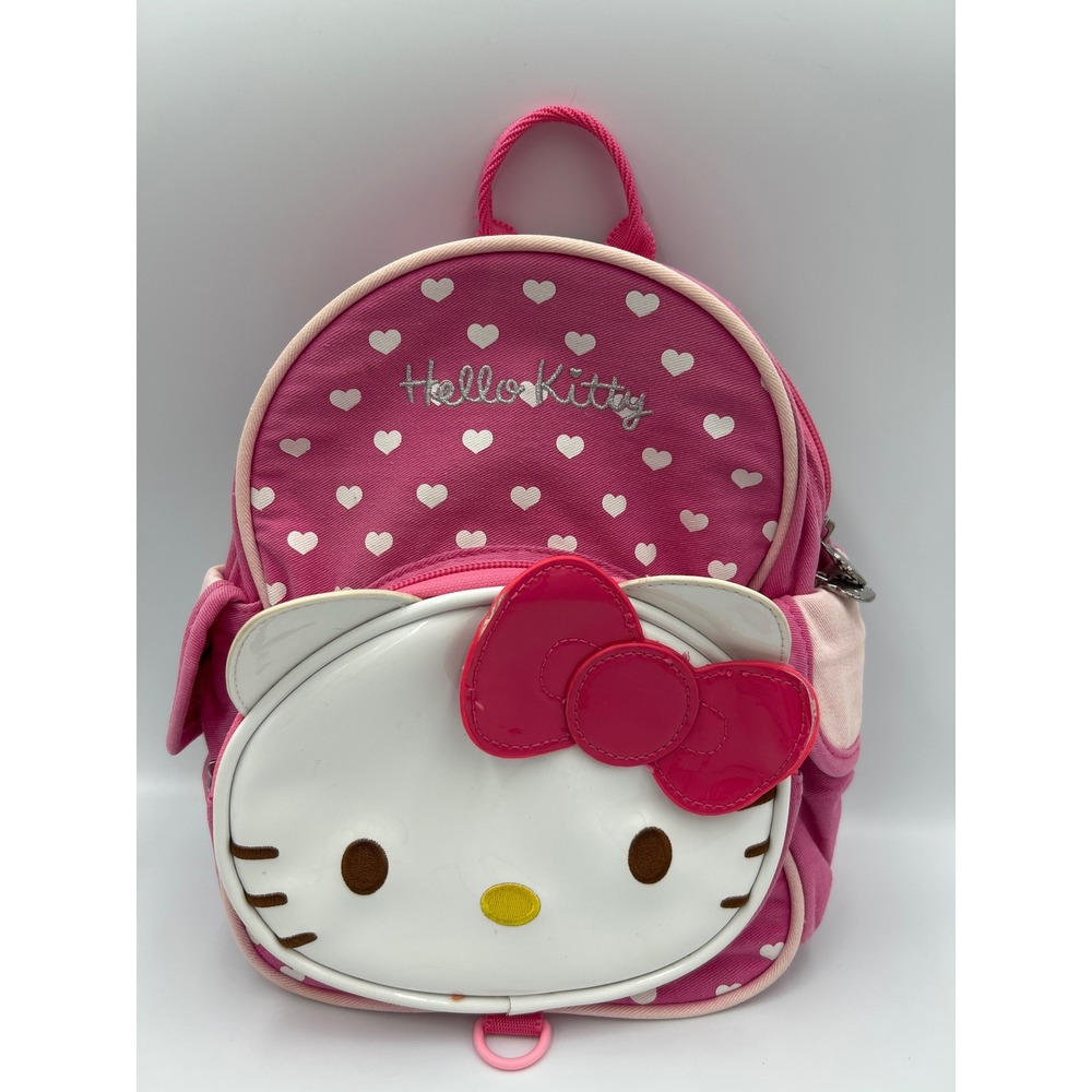 Sanrio Hello Kitty Pink Heart Mini Backpack Y2K Kawaii 3D Face Small Bag